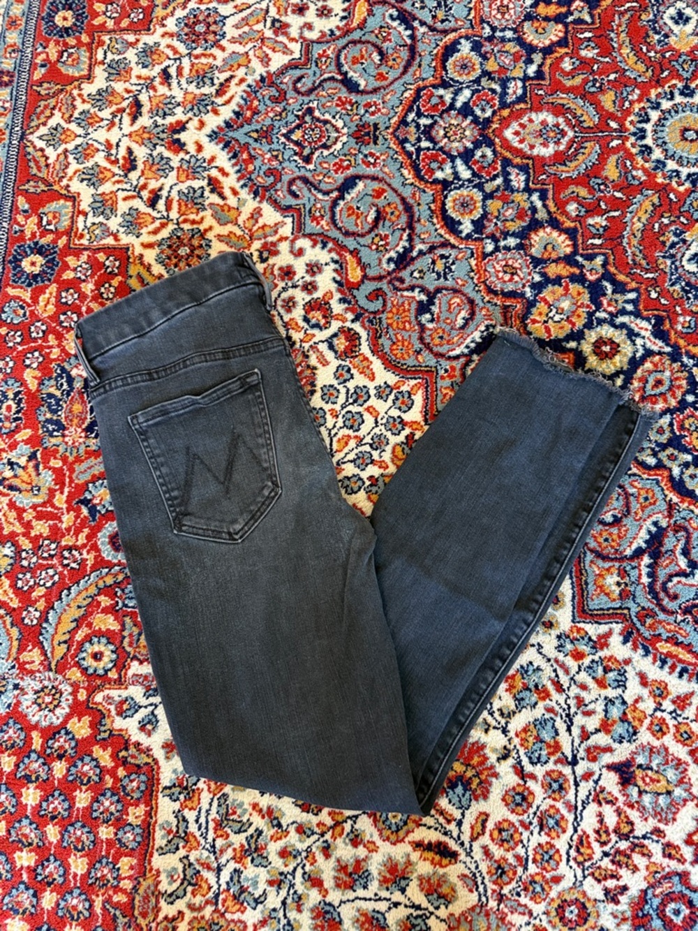 MOTHER Women's Charcoal Straight-Leg Jeans